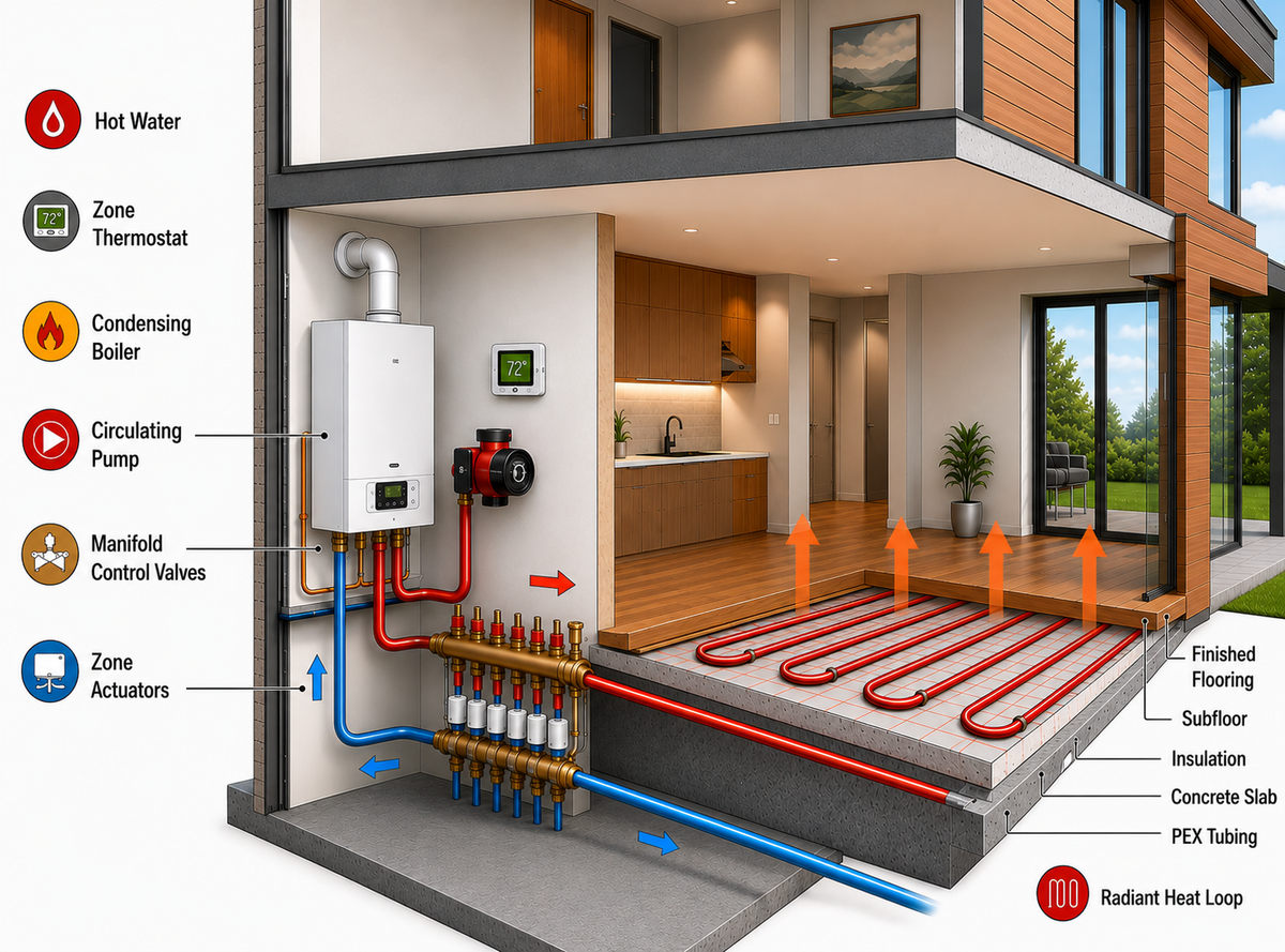 Radiant floor heating